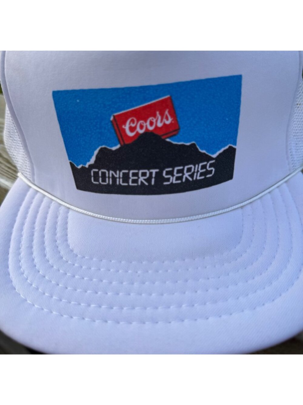 Coors Mens Snapback Trucker Hat Consert Series White Adjustable Mesh Back Vtg - Picture 6 of 12